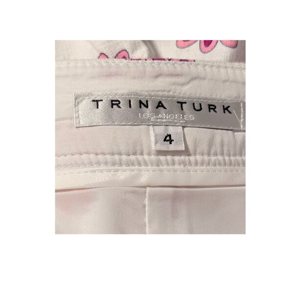 ✨ TRINA TURK Retro Floral Paisley Pants Size 4 Made in USA Pre-owned - Picture 5 of 8